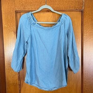 BDG blue exposed shoulder shirt - size small